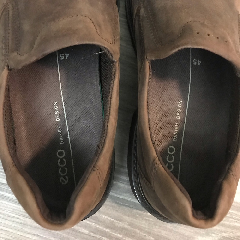 Mens Ecco Brown Leather loafers, size 45 - Picture 5 of 8